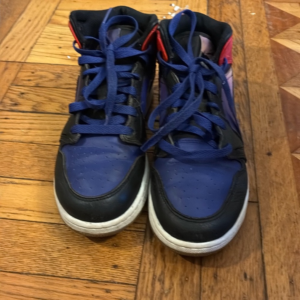 Jordan Kids High-Top Sneakers in Royal Blue, Black & Red